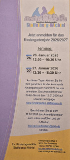 Anmeldetage für das Kita-Jahr 2026/2027